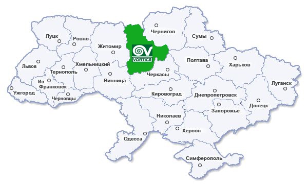 Карта Украины - дилеры Вортиче